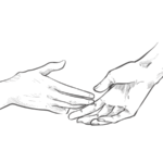 Hands touching